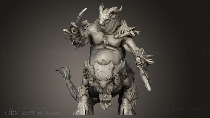 Статуэтки герои, монстры и демоны (Сантигон, STKM_8791) 3D модель для ЧПУ станка