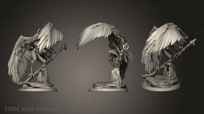 Figurines heroes, monsters and demons (Aarakocra Harpy, STKM_8824) 3D models for cnc