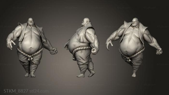 Figurines heroes, monsters and demons (Fat Muscle Man, STKM_8827) 3D models for cnc