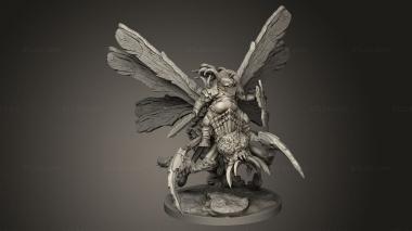 Figurines heroes, monsters and demons (Fantasy Pest fly wing, STKM_8835) 3D models for cnc