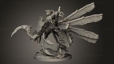 Figurines heroes, monsters and demons (Fantasy Pest fly wing, STKM_8835) 3D models for cnc