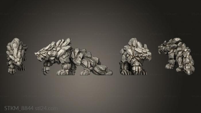 Figurines heroes, monsters and demons (elemental wolves stone wolf, STKM_8844) 3D models for cnc
