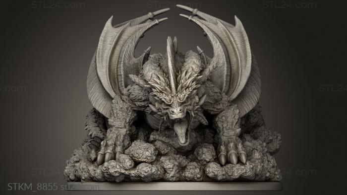 Figurines heroes, monsters and demons (big dragon keyed, STKM_8855) 3D models for cnc