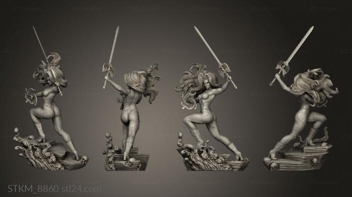 Figurines heroes, monsters and demons (Francis Lady Death Hydra Mini, STKM_8860) 3D models for cnc