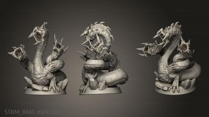 Figurines heroes, monsters and demons (Drunken Hydra, STKM_8861) 3D models for cnc