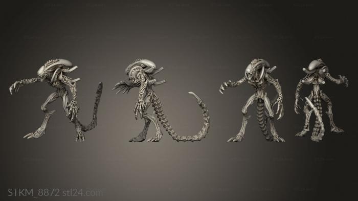 Статуэтки герои, монстры и демоны (Инопланетяне против Охотников за Черепами, STKM_8872) 3D модель для ЧПУ станка