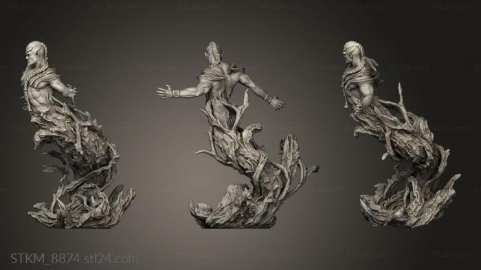 Статуэтки герои, монстры и демоны (Водяной Джинн, STKM_8874) 3D модель для ЧПУ станка