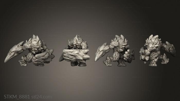 Figurines heroes, monsters and demons (Earth elementals elemental, STKM_8881) 3D models for cnc