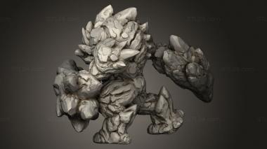 Figurines heroes, monsters and demons (Earth elementals elemental, STKM_8881) 3D models for cnc