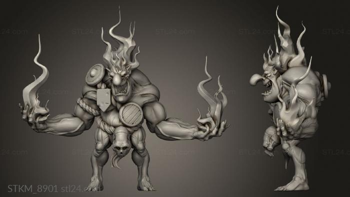 Figurines heroes, monsters and demons (Fire troll, STKM_8901) 3D models for cnc