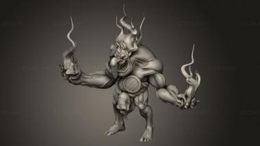 Figurines heroes, monsters and demons (Fire troll, STKM_8901) 3D models for cnc