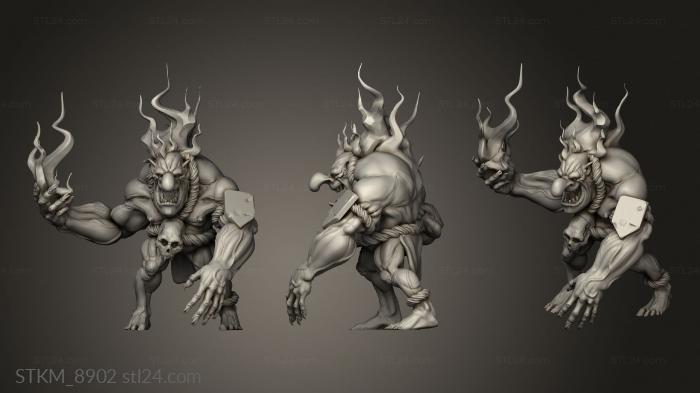 Figurines heroes, monsters and demons (Fire troll, STKM_8902) 3D models for cnc