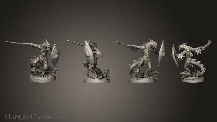 Figurines heroes, monsters and demons (Shark God Carcharodon Warriors Rise Warrior, STKM_8917) 3D models for cnc