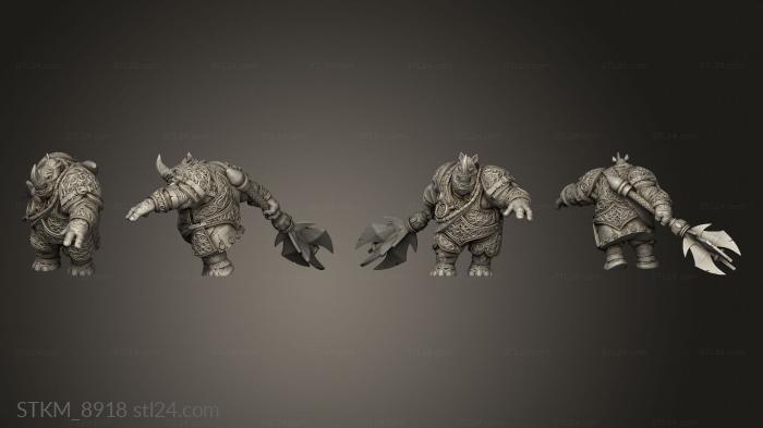 Figurines heroes, monsters and demons (Rhino Folk Rhino Folk, STKM_8918) 3D models for cnc
