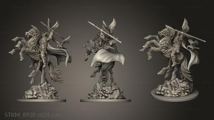 Figurines heroes, monsters and demons (Odin, STKM_8928) 3D models for cnc