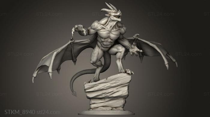 Figurines heroes, monsters and demons (Gargoyles Dragon, STKM_8940) 3D models for cnc