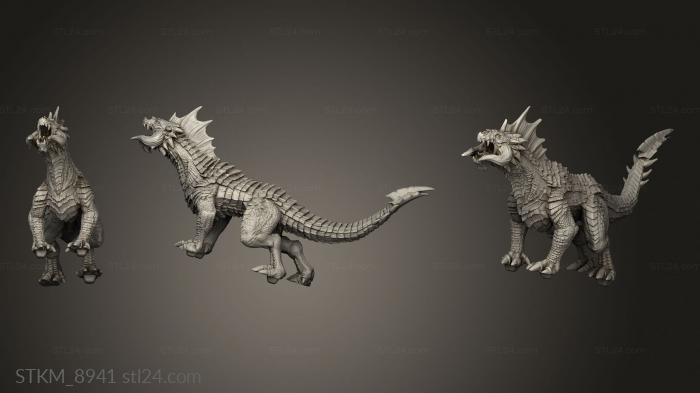 Figurines heroes, monsters and demons (Monster Black Guard Drake Roaring, STKM_8941) 3D models for cnc