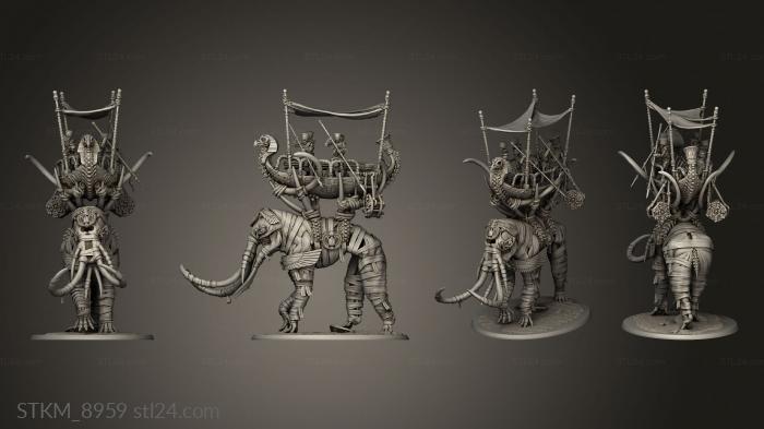 Figurines heroes, monsters and demons (War Elephant, STKM_8959) 3D models for cnc