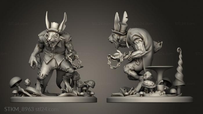 Статуэтки герои, монстры и демоны (Гигантские Грибы Белого Кролика, STKM_8963) 3D модель для ЧПУ станка