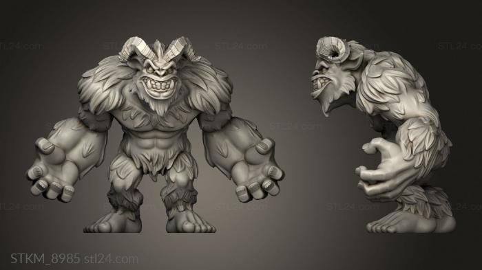 Figurines heroes, monsters and demons (Yeti, STKM_8985) 3D models for cnc