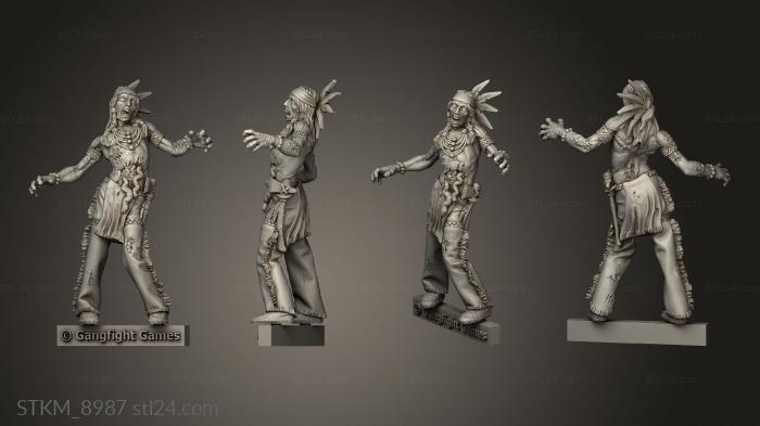 Figurines heroes, monsters and demons (The Cursed Native Zombie, STKM_8987) 3D models for cnc