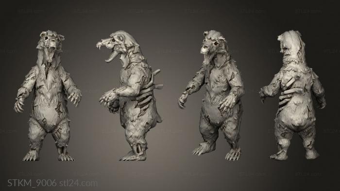 Figurines heroes, monsters and demons (The Lost Cave Throwback Undead Bears, STKM_9006) 3D models for cnc