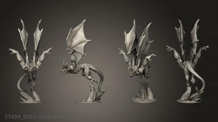 Figurines heroes, monsters and demons (Gargoyles Dragon, STKM_9013) 3D models for cnc