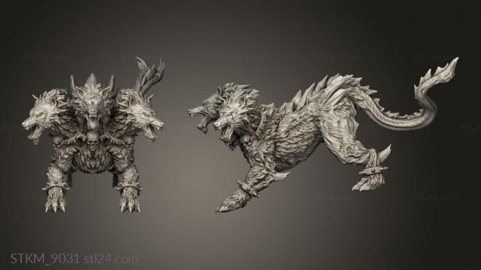 Figurines heroes, monsters and demons (Hades Cerberus, STKM_9031) 3D models for cnc