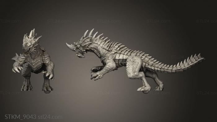 Figurines heroes, monsters and demons (Monster Blue Guard Drake Attacking, STKM_9043) 3D models for cnc