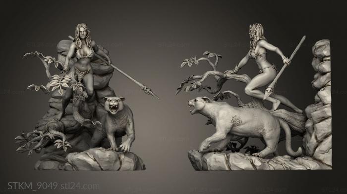 Статуэтки герои, монстры и демоны (Королевство смерти Королева джунглей Гектор Моран, STKM_9049) 3D модель для ЧПУ станка