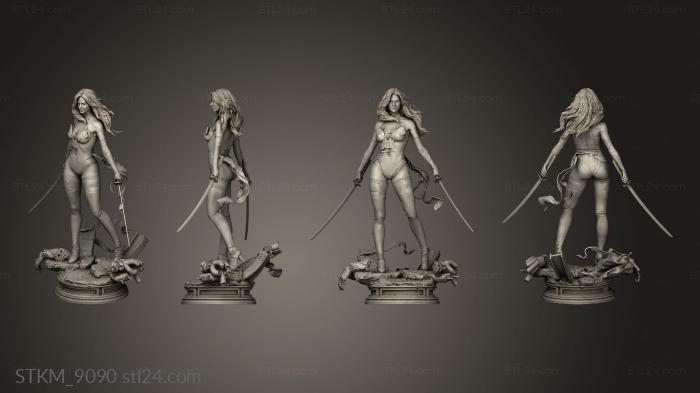 Статуэтки герои, монстры и демоны (Мегха лок Оливия Манн, STKM_9090) 3D модель для ЧПУ станка