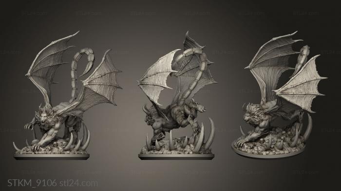 Figurines heroes, monsters and demons (Manticore, STKM_9106) 3D models for cnc