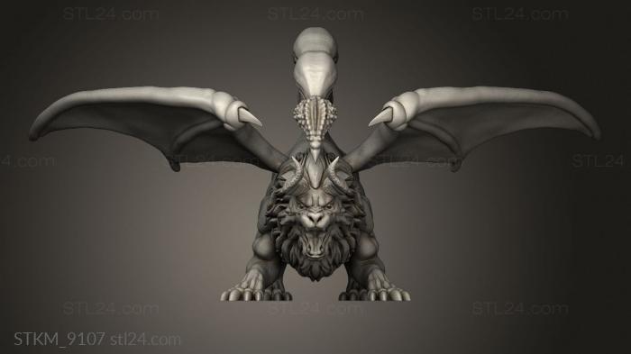 Figurines heroes, monsters and demons (Manticore, STKM_9107) 3D models for cnc