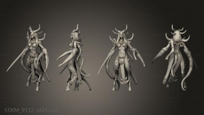 Статуэтки герои, монстры и демоны (Саранча, STKM_9112) 3D модель для ЧПУ станка