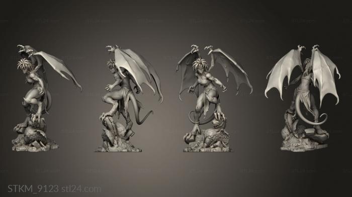 Статуэтки герои, монстры и демоны (ДЕМОНА, STKM_9123) 3D модель для ЧПУ станка