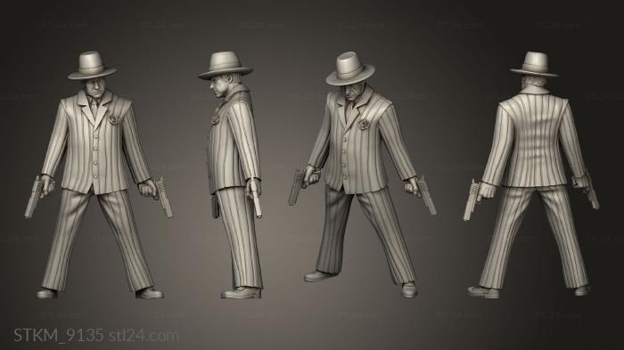 Figurines heroes, monsters and demons (Runerunners Humangangster, STKM_9135) 3D models for cnc