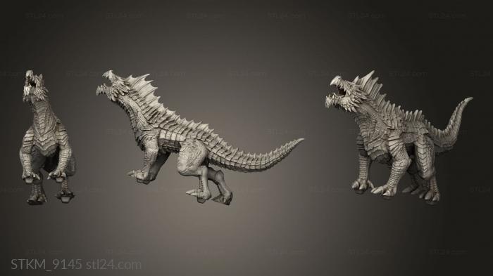 Figurines heroes, monsters and demons (Monster Green Guard Drake Roaring, STKM_9145) 3D models for cnc