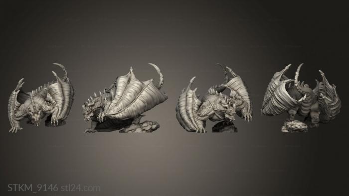 Figurines heroes, monsters and demons (Orcs Wyvern, STKM_9146) 3D models for cnc