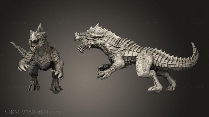 Figurines heroes, monsters and demons (Monster Red Guard Drake Attacking, STKM_9150) 3D models for cnc