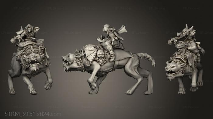 Figurines heroes, monsters and demons (shaman on warg, STKM_9151) 3D models for cnc