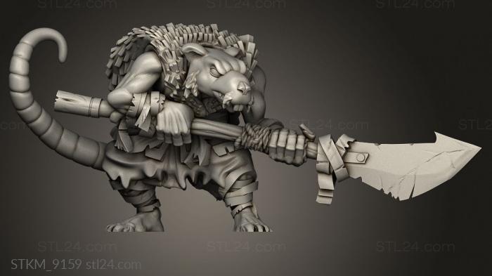 Figurines heroes, monsters and demons (Shinobi rat, STKM_9159) 3D models for cnc