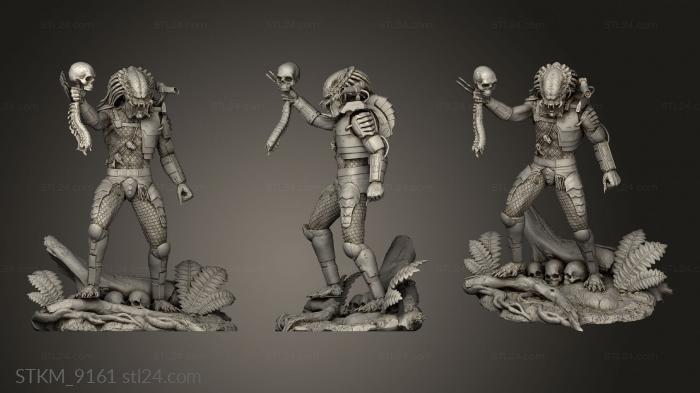 Figurines heroes, monsters and demons (predator Jungle Hunter, STKM_9161) 3D models for cnc