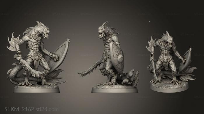 Figurines heroes, monsters and demons (Carcharodon Warriors Warrior, STKM_9162) 3D models for cnc