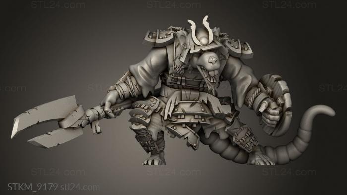 Статуэтки герои, монстры и демоны (Крыса-шиноби, STKM_9179) 3D модель для ЧПУ станка