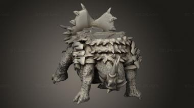 Figurines heroes, monsters and demons (ancestral cuatl lord on torosaurus, STKM_9212) 3D models for cnc