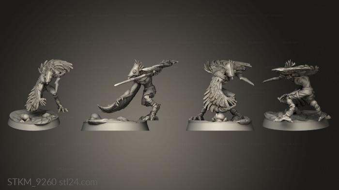 Figurines heroes, monsters and demons (Feather Folk fighters, STKM_9260) 3D models for cnc