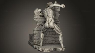 Figurines heroes, monsters and demons (Attack on Titan EREN anime dmax shingeki kyojin, STKM_9264) 3D models for cnc