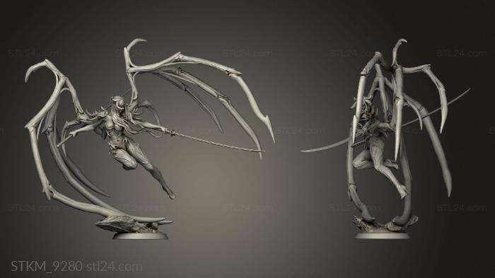 Figurines heroes, monsters and demons (Undead Succubus Fighter Winged, STKM_9280) 3D models for cnc