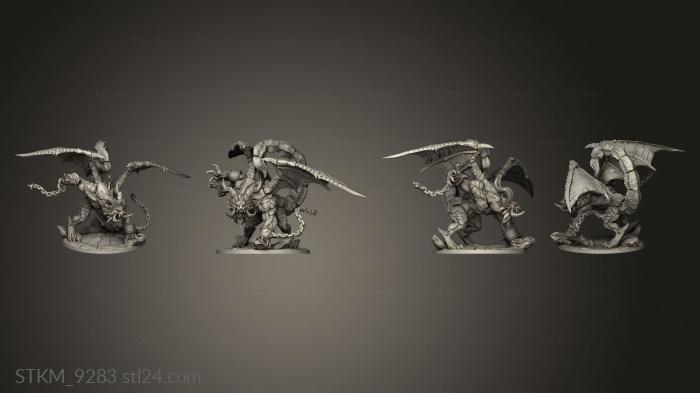 Figurines heroes, monsters and demons (ashen manticore chain, STKM_9283) 3D models for cnc
