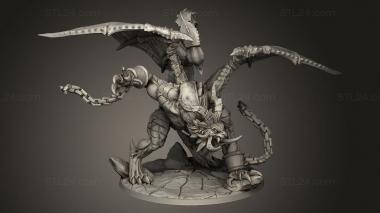 Figurines heroes, monsters and demons (ashen manticore chain, STKM_9283) 3D models for cnc